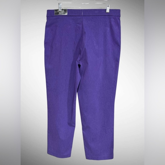 Alfred Dunner Allure Slimming Pants Petite 14P – Purple Stretch Pull-On - Picture 3 of 13